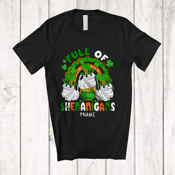 MacnyStore - Personalized Full Of Shenanigans; Lovely St. Patrick's Day Three Persian Cat Rainbow; Family T-Shirt