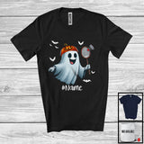 MacnyStore - Personalized Ghost Playing Badminton, Horror Halloween Custom Name Badminton Player Team T-Shirt