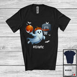 MacnyStore - Personalized Ghost Playing Basketball, Horror Halloween Custom Name Basketball Player Team T-Shirt