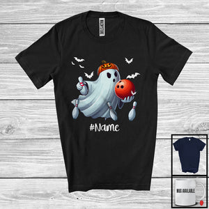 MacnyStore - Personalized Ghost Playing Bowling, Horror Halloween Custom Name Bowling Player Team T-Shirt