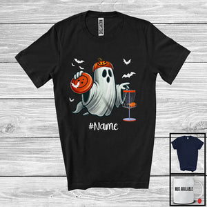 MacnyStore - Personalized Ghost Playing Disc Golf, Horror Halloween Custom Name Disc Golf Player Team T-Shirt