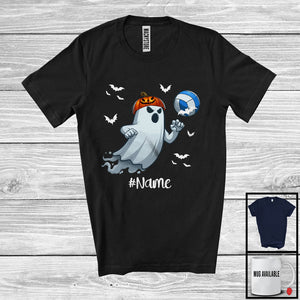 MacnyStore - Personalized Ghost Playing Volleyball, Horror Halloween Custom Name Volleyball Player Team T-Shirt