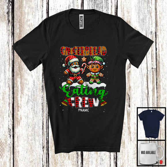 MacnyStore - Personalized Gingerbread Eating Crew; Lovely Christmas Plaid; Custom Name Baking Baker T-Shirt