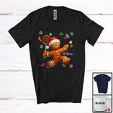 MacnyStore - Personalized Gingerbread Playing Badminton; Joyful Christmas Custom Name Sport Player; Baker T-Shirt