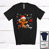 MacnyStore - Personalized Gingerbread Playing Footgolf; Joyful Christmas Custom Name Sport Player; Baker T-Shirt