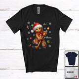 MacnyStore - Personalized Gingerbread Playing Hockey; Joyful Christmas Custom Name Sport Player; Baker T-Shirt