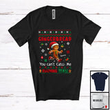 MacnyStore - Personalized Gingerbread Running Team; Joyful Christmas Sweater Gingerbread; Custom Name Runner T-Shirt