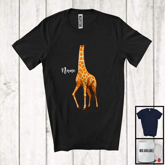 MacnyStore - Personalized Giraffe Simple Halloween Cosplay; Lovely Custom Name Giraffe Wild Animal T-Shirt