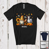 MacnyStore - Personalized Gnome And Goat; Happy Thanksgiving Pumpkin Sunflowers; Custom Name Farmer T-Shirt