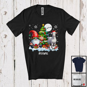 MacnyStore - Personalized Gnome And Santa Goat; Amazing Christmas Tree Snow; Custom Name Farmer T-Shirt