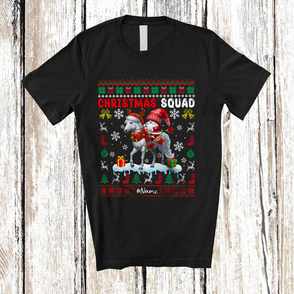 MacnyStore - Personalized Gnome Riding Horse Reindeer; Joyful Christmas Sweater; Horse Sunglasses T-Shirt