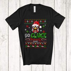 MacnyStore - Personalized Go Cluck Yourself; Amusing Christmas Sweater Naughty Chicken; Custom Name Family T-Shirt