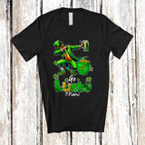 MacnyStore - Personalized Go Lucky; Happy St. Patrick's Day Custom Name Dabbing Leprechaun; Drinking T-Shirt