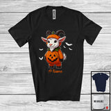 MacnyStore - Personalized Goat Pumpkin Cosplay; Humorous Halloween Custom Name Goat; Farm Animal T-Shirt