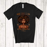 MacnyStore - Personalized God Says I Am Unique; Lovely Black History Month Melanin Custom Name Girl; Afro T-Shirt