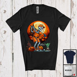 MacnyStore - Personalized Golf Skeleton Custom Name Player; Joyful Halloween Moon Sport Team T-Shirt