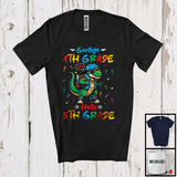 MacnyStore - Personalized Goodbye 4th Grade Hello 5th Grade, Lovely Graduation Custom Name T-Rex, Dinosaur T-Shirt