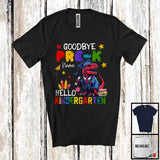 MacnyStore - Personalized Goodbye Pre-K Hello Kindergarten, Joyful Summer Vacation T-Rex, Custom Name Graduate T-Shirt