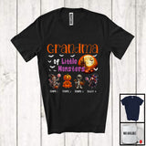 MacnyStore - Personalized Grandma Of Little Monsters; Creepy Halloween Family Custom Name Group T-Shirt