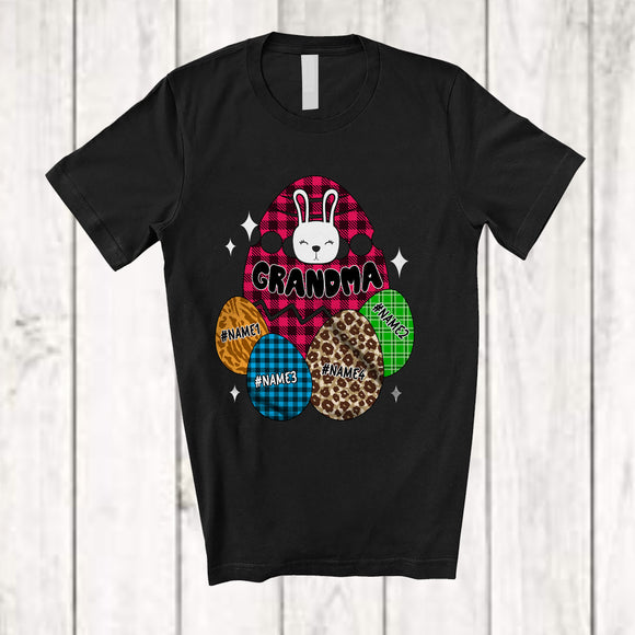 MacnyStore - Personalized Grandma; Amazing Easter Bunny Leopard Plaid Eggs; Custom Name Family T-Shirt