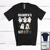 MacnyStore - Personalized Grandpa's Boo Crew, Adorable Halloween Custom Name Grandkids, Ghost Family T-Shirt