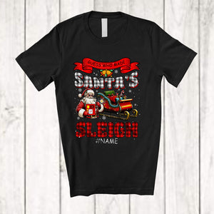 MacnyStore - Personalized Guess Who Made Santa's Sleigh; Lovely Christmas Custom Name Welders; Plaid T-Shirt