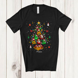 MacnyStore - Personalized Guitars As Christmas Tree; Amusing X-mas Guitar Player; Custom Name Guitarist T-Shirt