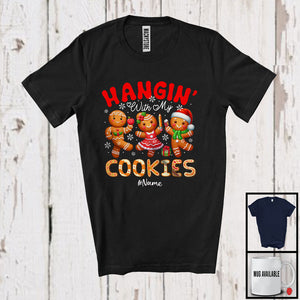 MacnyStore - Personalized Hangin' With My Cookies; Fantastic Christmas Custom Name 3 Gingerbreads; Family T-Shirt