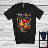 MacnyStore - Personalized Happy Diwali; Colorful Festival Of Lights Flowers; Indian Custom Name Family T-Shirt