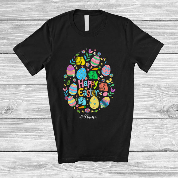 MacnyStore - Personalized Happy Easter; Lovely Custom Name Boxing Easter Egg Shape; Sport Player T-Shirt