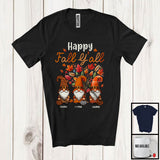 MacnyStore - Personalized Happy Fall Y'all; Amazing Thanksgiving Custom Name Three Gnomes; Fall Tree T-Shirt