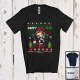 MacnyStore - Personalized Happy Moo Year; Amazing Christmas Custom Name Santa Cow Face; Sweater Farmer T-Shirt