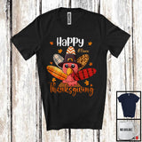 MacnyStore - Personalized Happy Thanksgiving; Adorable Custom Name Turkey Leopard Plaid Tail; Family T-Shirt