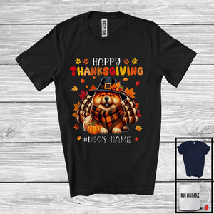 MacnyStore - Personalized Happy Thanksgiving; Amazing Custom Name Turkey Chow Chow; Fall Leaves T-Shirt