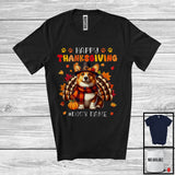 MacnyStore - Personalized Happy Thanksgiving; Amazing Custom Name Turkey Corgi; Fall Leaves T-Shirt