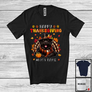 MacnyStore - Personalized Happy Thanksgiving; Amazing Custom Name Turkey Newfoundland; Fall Leaves T-Shirt