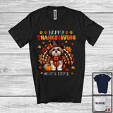 MacnyStore - Personalized Happy Thanksgiving; Amazing Custom Name Turkey Shih Tzu; Fall Leaves T-Shirt