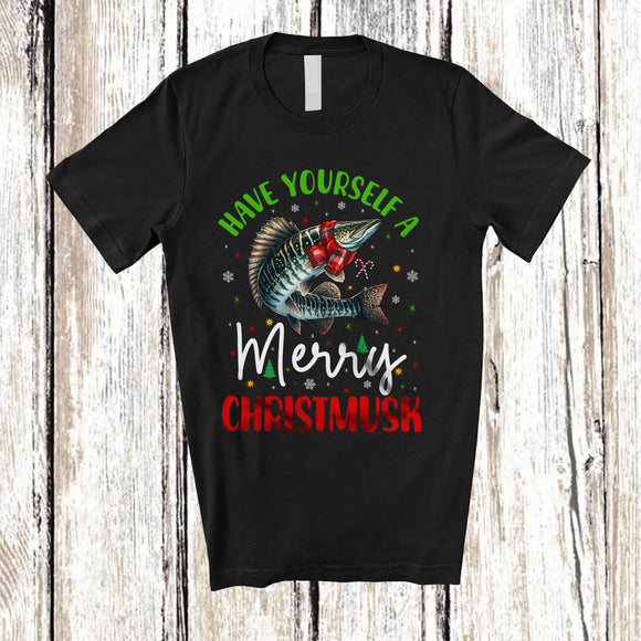 MacnyStore - Personalized Have Yourself A Merry Chistmusk; Amazing Custom Name Muskellunge; Fishing T-Shirt