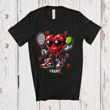 MacnyStore - Personalized Heart Playing Tennis; Joyful Valentine Hearts Sunglasses; Custom Name Player T-Shirt