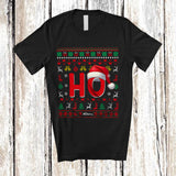 MacnyStore - Personalized Ho; Amusing Christmas Sweater Custom Name Santa Lover; X-mas Adult Couple T-Shirt