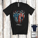 MacnyStore - Personalized Hockey Heart American Flag, Proud 4th Of July Custom Name Hockey Player Patriotic T-Shirt