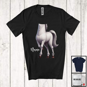 MacnyStore - Personalized Horse Simple Halloween Cosplay; Humorous Animal Custom Name Family T-Shirt