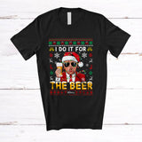 MacnyStore - Personalized I Do It For The Beer; Sarcastic Christmas Naughty Santa Trump; Sweater Custom Name Drinking T-Shirt