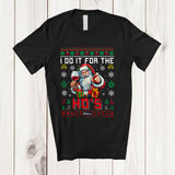 MacnyStore - Personalized I Do It For The Ho's; Joyful Christmas Custom Name Santa Drinking Wine; Sweater T-Shirt