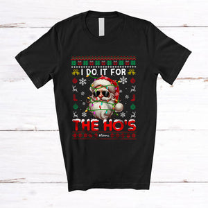 MacnyStore - Personalized I Do It For The Ho's; Sarcastic Christmas Naughty Santa; Sweater Custom Name Family T-Shirt