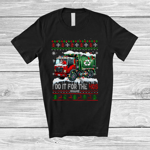 MacnyStore - Personalized I Do It For The Hos; Amazing Christmas Custom Name Santa Drive Garbage Truck; Sweater T-Shirt