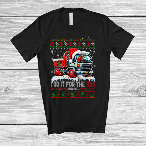 MacnyStore - Personalized I Do It For The Hos; Amazing Christmas Custom Name Santa Drive Truck; Sweater T-Shirt