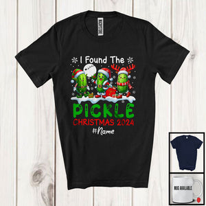 MacnyStore - Personalized I Found The Pickle Christmas 2024; Humorous X-mas Custom Name Three Pickles T-Shirt