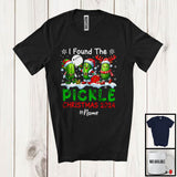 MacnyStore - Personalized I Found The Pickle Christmas 2024; Humorous X-mas Custom Name Three Pickles T-Shirt