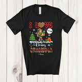 MacnyStore - Personalized I Love Being A Grandma; Lovely Christmas Leopard Plaid Elf; Custom Name Family T-Shirt